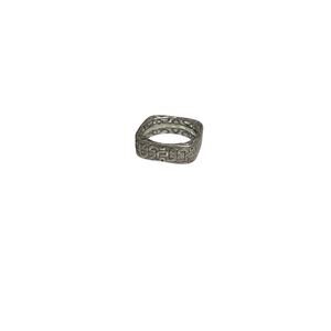 Sterling Silver Closed Scroll Work Squared Band Ring 925 Sz: 7 Rare J12